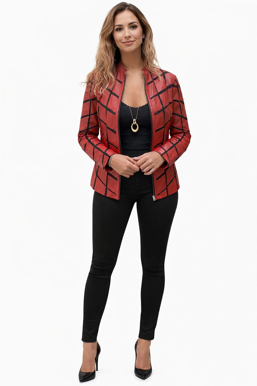 Stained Glass Leather Jacket — stained glass pattern — BelginFrancis New York