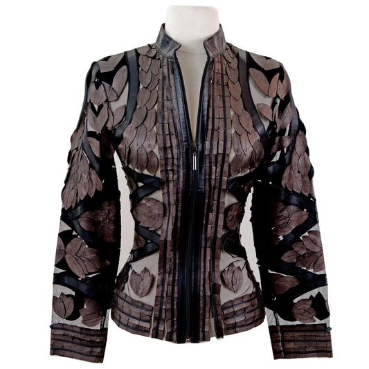 Copper Leaf Design Leather Jacket from Belgin Francis