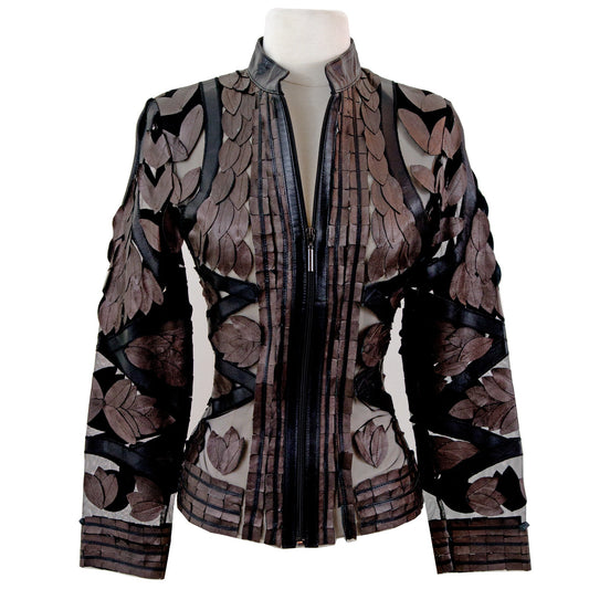 Copper leaf leather jacket — Turkish tanning tradition