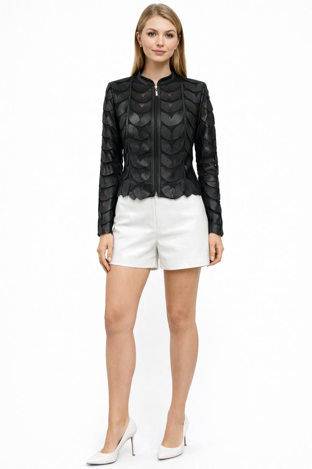 Classic Leaf Crop — black — color swatch — BelginFrancis New York