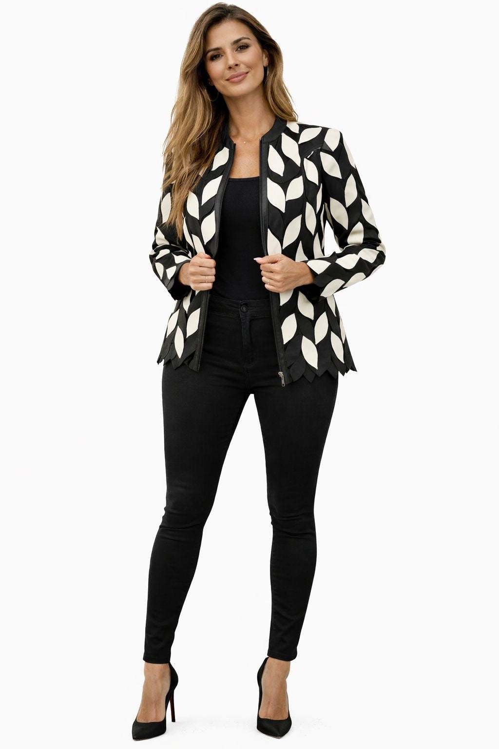 Large Leaf Pattern Jacket — large leaf pattern — BelginFrancis New York