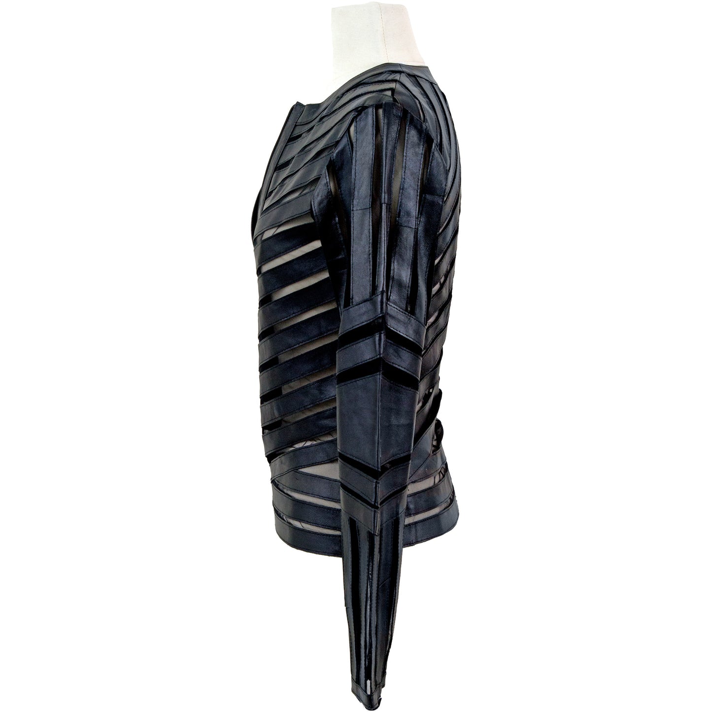 Madonna Leather Jacket detail view — structured collar — BelginFrancis