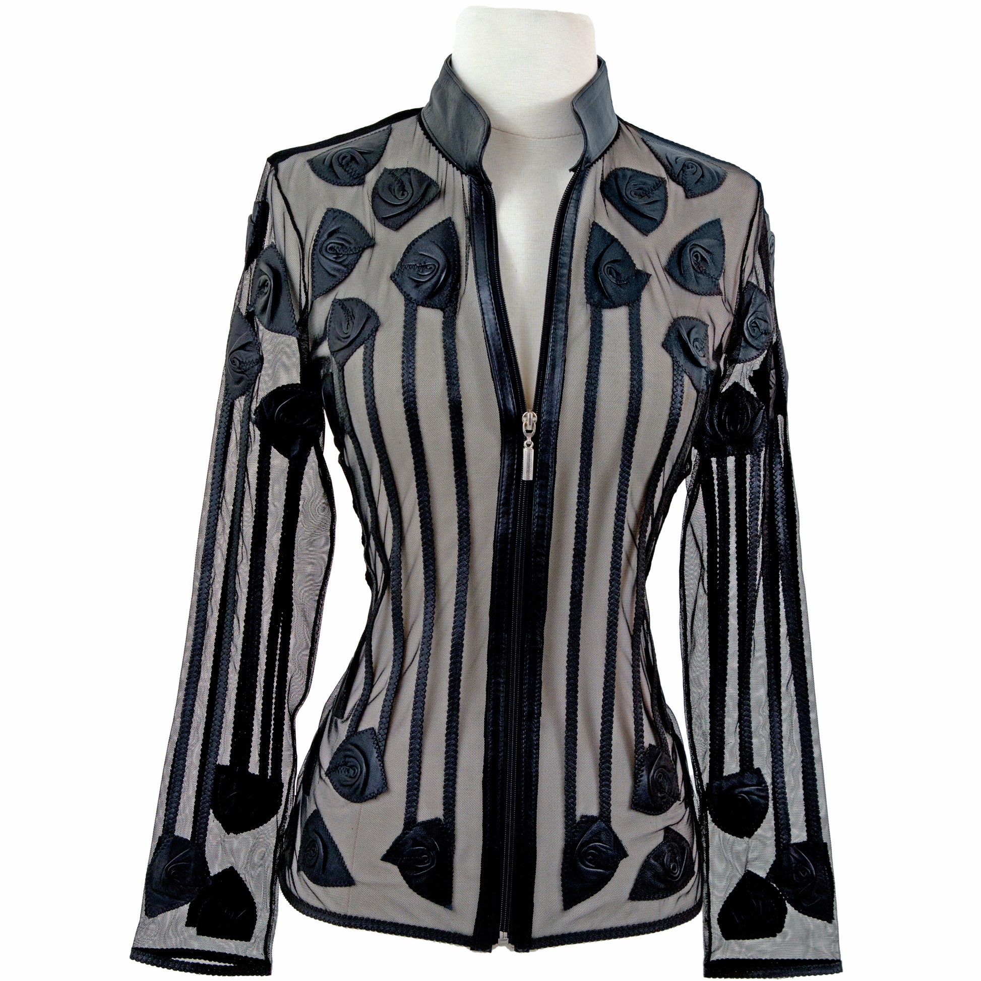 Rose Laser-Cut Jacket front view — BelginFrancis New York