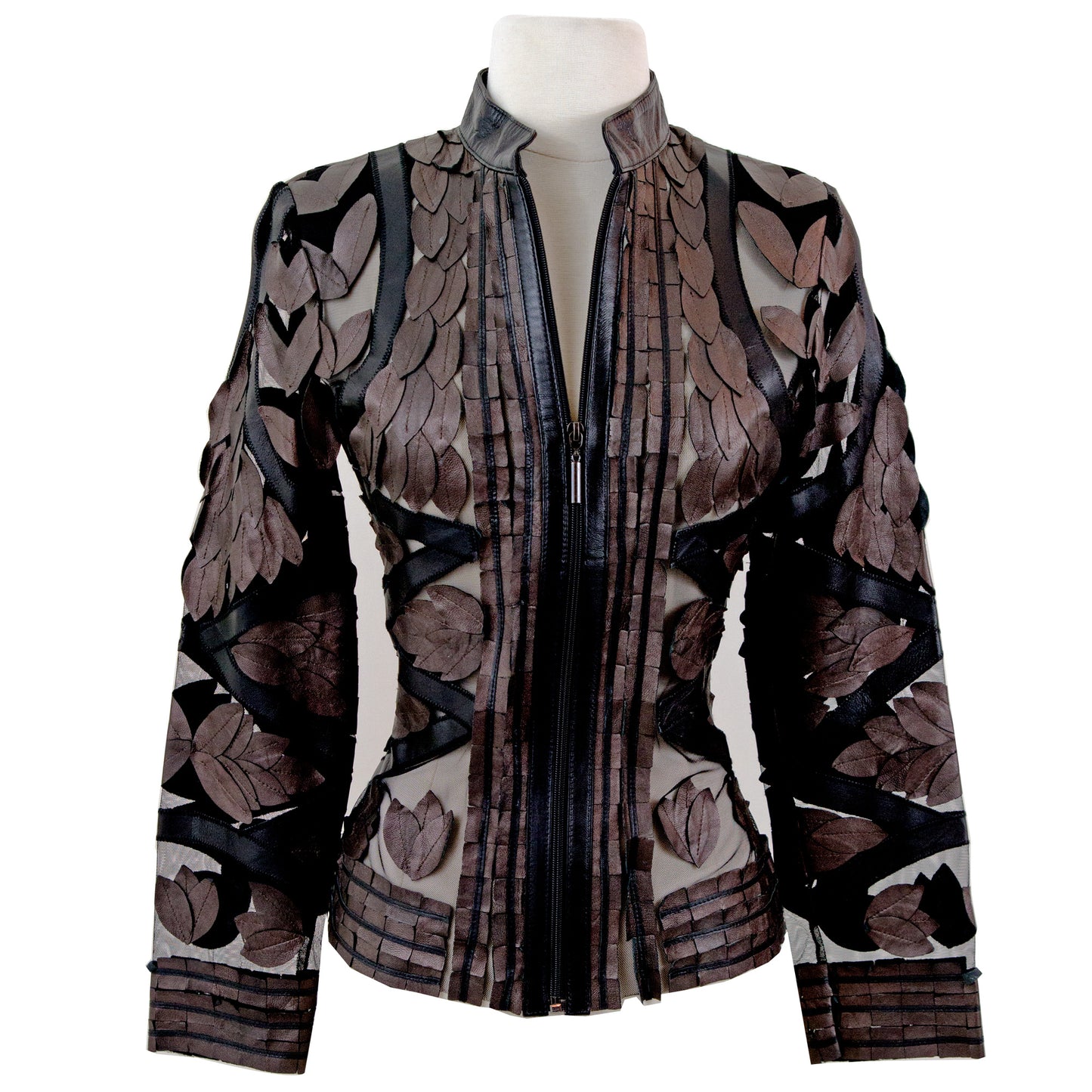 Copper Leaf Design Jacket front view — copper — BelginFrancis New York