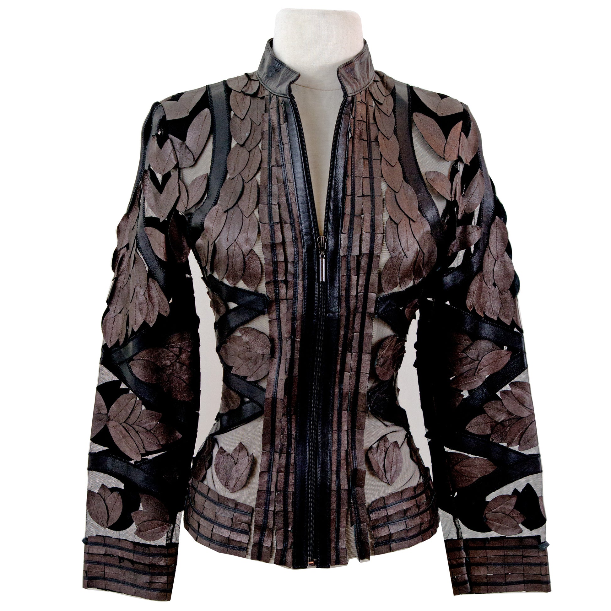 Copper Leaf Design Jacket front view — copper — BelginFrancis New York