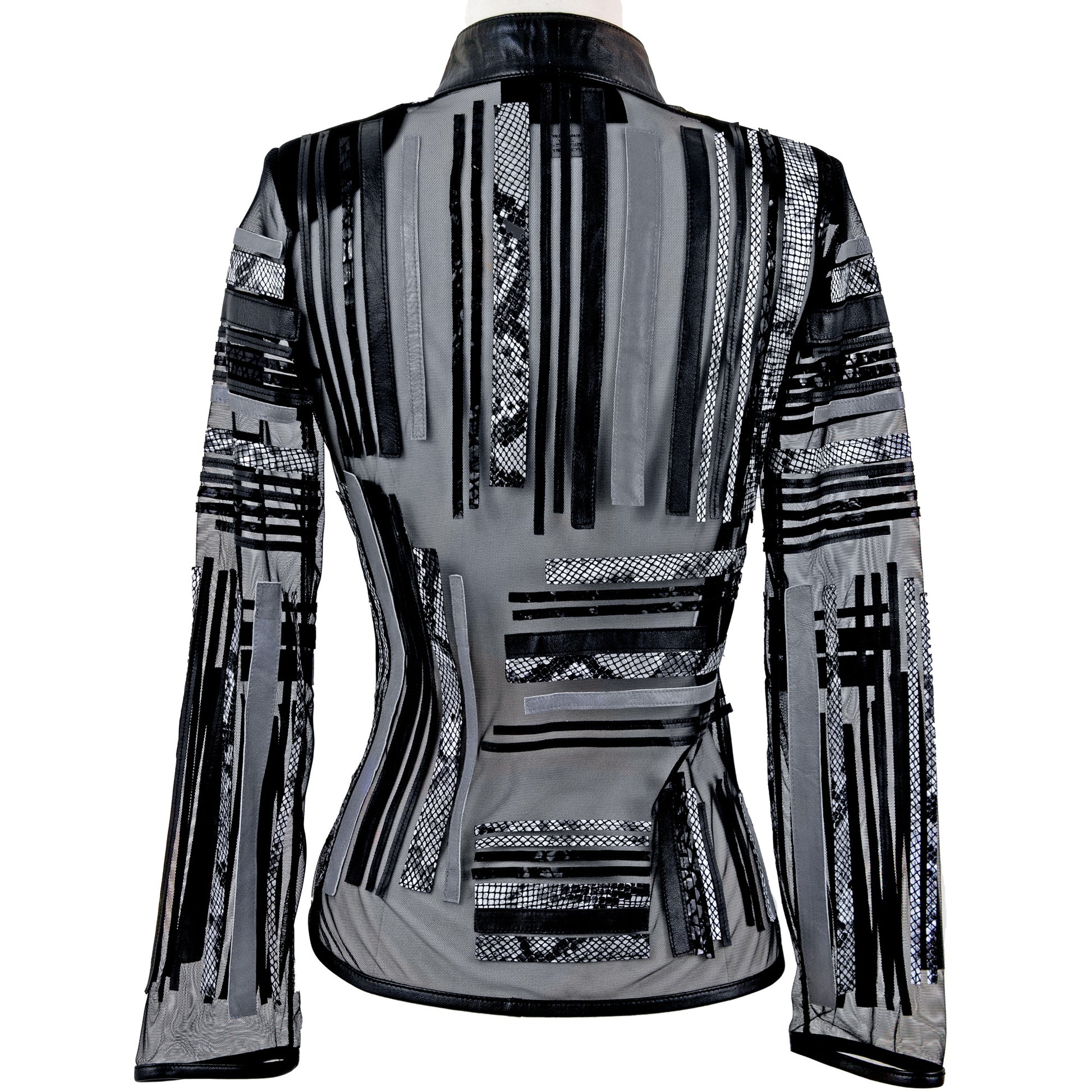Snake-Embossed Leather Jacket side view