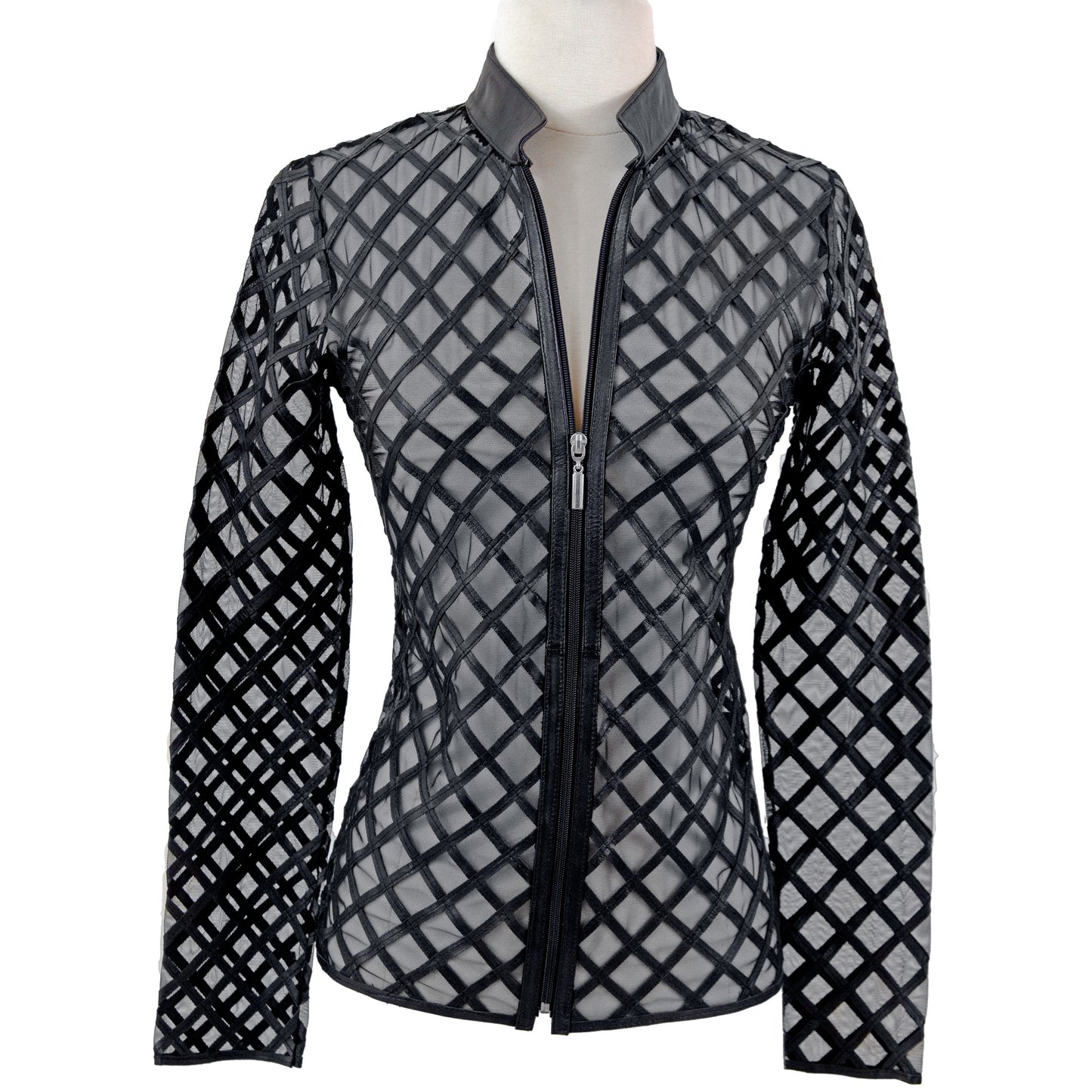 Crisscross Diamond Jacket front view — BelginFrancis New York