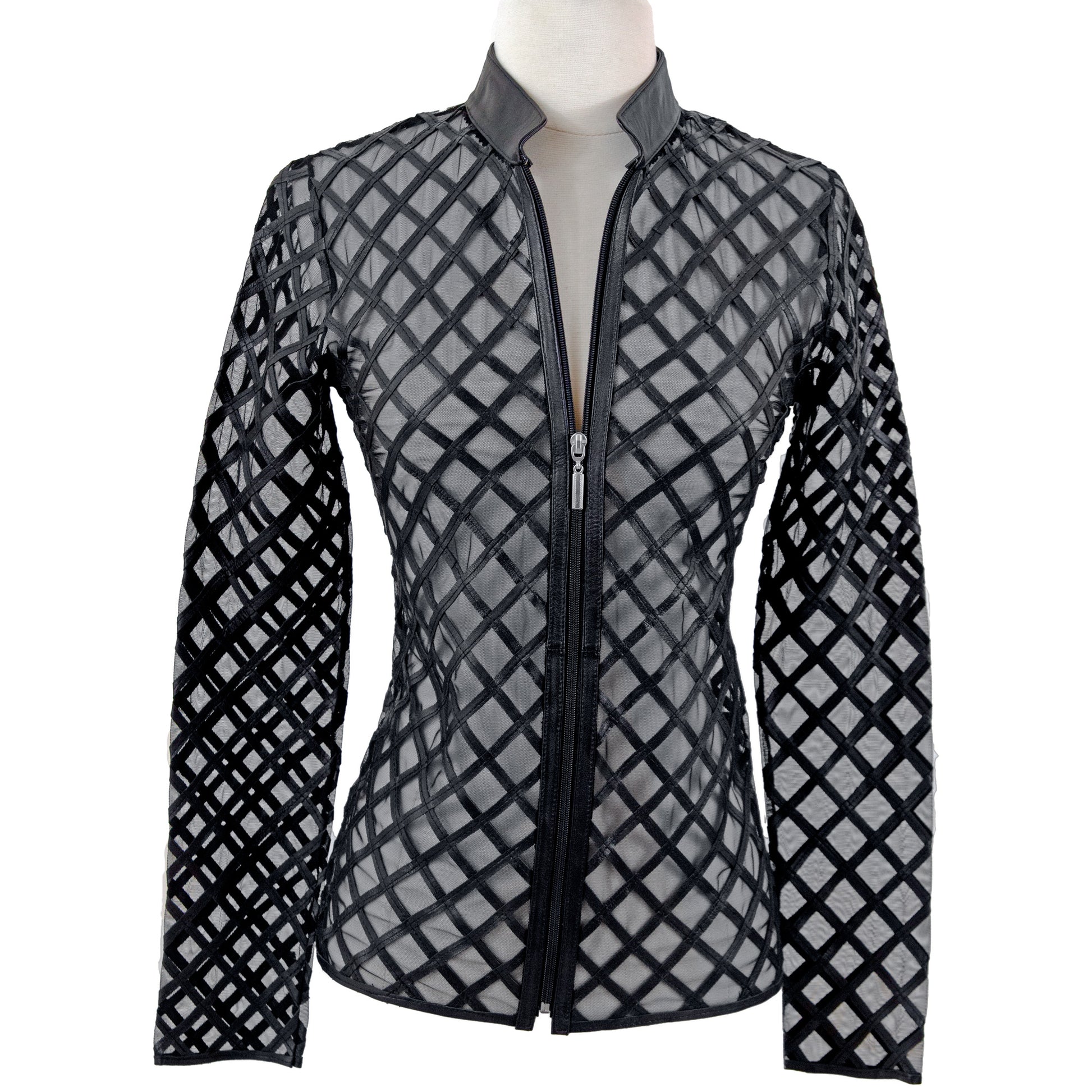 Crisscross Diamond Jacket front view — BelginFrancis New York