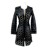 Long Shamrock Design Leather Dress and Jacket BelginFrancis