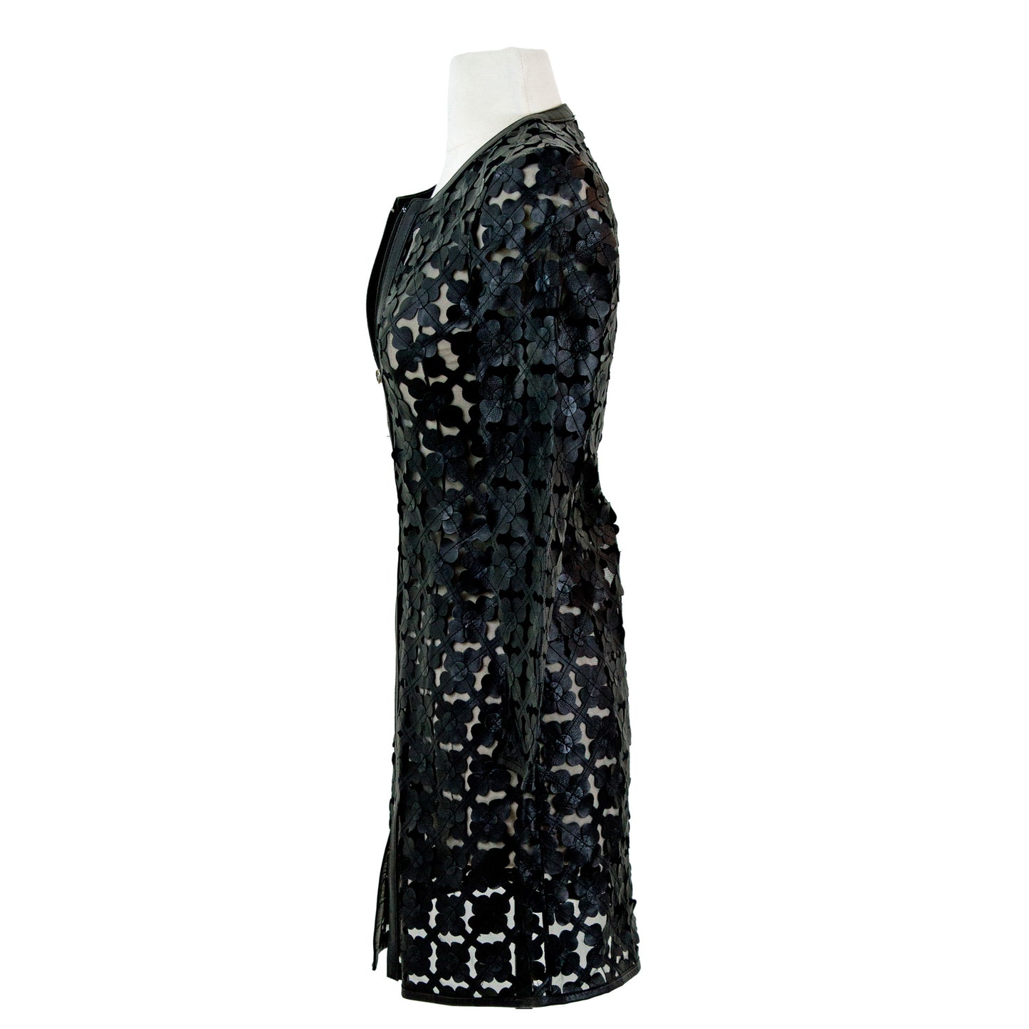 Long Shamrock Dress and Jacket detail view — shamrock leaf pattern — BelginFrancis