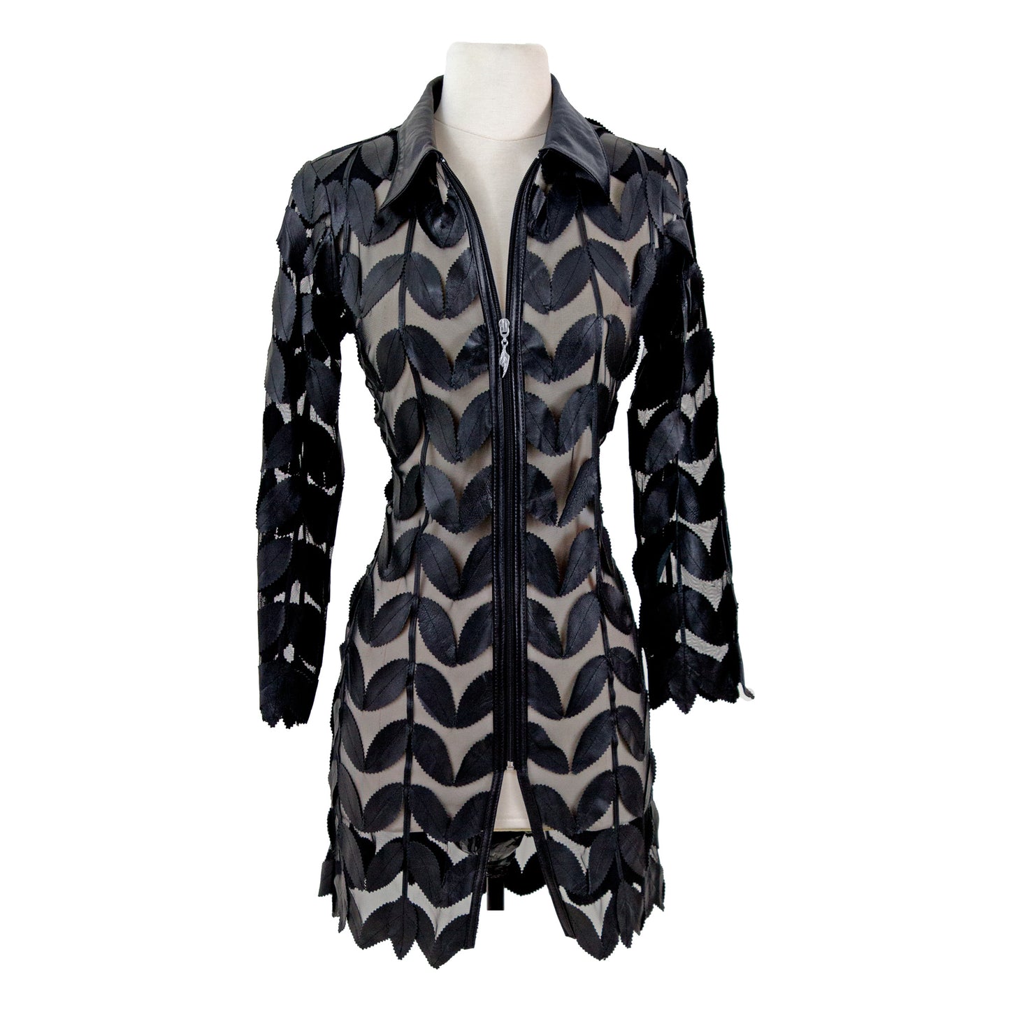 Wide-Collar Leaf Tunic front view — BelginFrancis New York