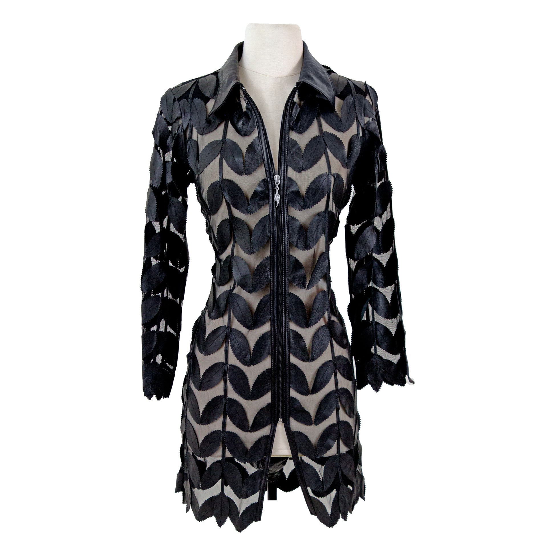 Wide-Collar Leaf Tunic front view — BelginFrancis New York