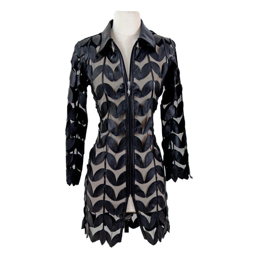 Wide-Collar Leaf Tunic front view — BelginFrancis New York